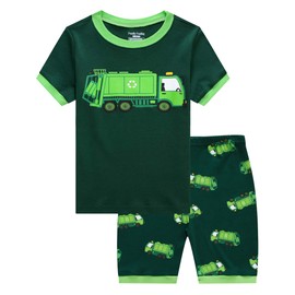 Family Feeling Little Boys Garbage Truck Pajamas Short Sets 100% Cotton Kid Summer Pjs 6
