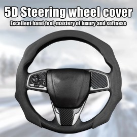 Mandark Car Steering Wheel Cover Suede Sport Vehicle Steer Wheel Protector Fitting 15 I
