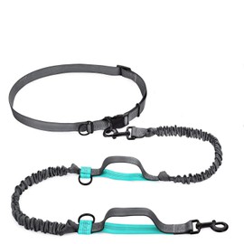 YL TRD Correa para Perros sin Manos con cinturón Ajustable, diseño de Doble Bungee - Perfecto para Correr, Trotar, Caminar (Verde)