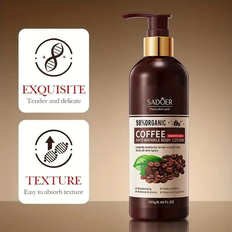 Loción Corporal Café Arábica Antiarrugas 260g – Hidratante, Rejuvenecedora y