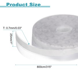 uxcell Door Draft Stopper, 26.25ft x 25mm Silicone Weather Stripping Door Seal Door Sweep Weather Seal Strip with Adhesive Tape for Window House Shower Glass Gaps, Translucent