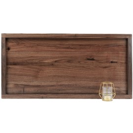 MAGIGO 30 x 15 Inches Large Rectangle Black Walnut Wood Ottoman Tray, Serve Tea, Coffee Classic Wooden Decorative Walnut Serving Tray