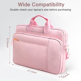 JETech 16 17 17.3 Inch Laptop Bag Case, Waterproof Slim Computer Sleeve Cover Compatible with MacBook Air/Pro 16, Predator Helios 16, ASUS ROG Strix G17, HP Envy 17.3 (Pink)