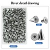 200 Sets 9.5mm Cone Spikes Metal Tree Spikes Screwback Studs