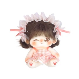 CALEMBOU Plush Doll, 20cm Cute Cotton Dolls with Skeleton, Anime Plushies Soft Stuffed Dress Up Doll, Kawaii Plush Toys Rag Dolls with Clothes Birthday Gift for Girls (Doll&Clothes-Winkii)