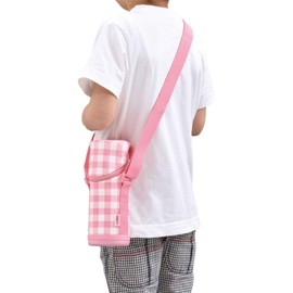 Thermos APG-350 P-CH My Bottle Pouch with Strap, Pink Checked, For 11.8 - 13.7 fl oz (350 - 400 ml)