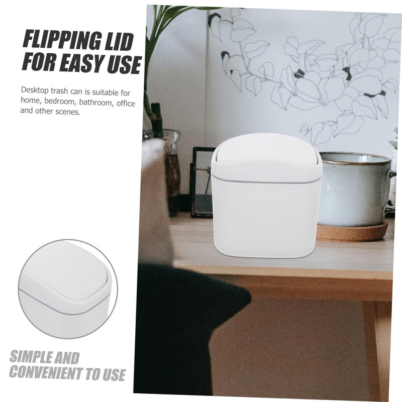 Ciieeo Light Luxury Desktop Trash Can with Lid Stylish Household