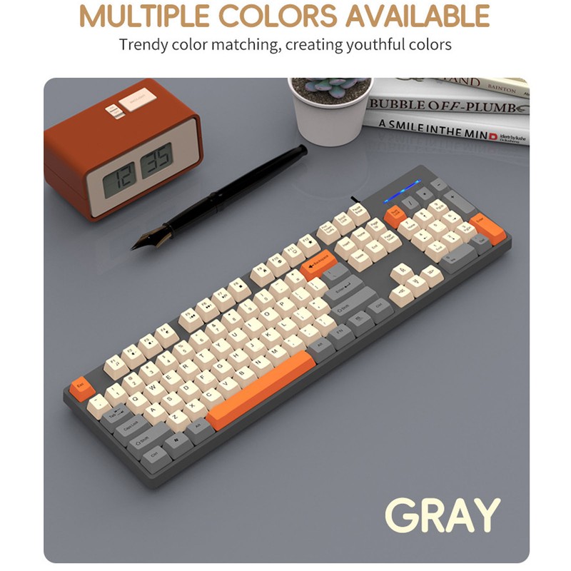 104 Keys Wired Keyboard 3 Colors Cute Gaming Keyboard USB