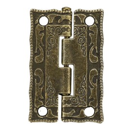 sourcing map 1.4" Antique Bronze Hinges Retro Carved Hinge Replacement with Screws 2pcs
