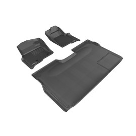 3D MAXpider Custom Fit Kagu Floor Mat (Black) Compatible with Ford F-150 Supercrew 2015-2024 (w/ Bucket Seats, No Underseat Storage) - Full Set