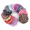 6Pcs Rhinestone Bun Cover Crochet Snood Hair Net Handmade Knit