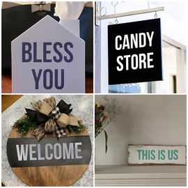 10 Inch Alphabet Letter Stencils for Painting - 42 Pack Letter and Number Stencil Templates with Signs for Painting on Wood, Reusable Numbers and Letters Stencils for Chalkboard Wood Signs & Wall Art