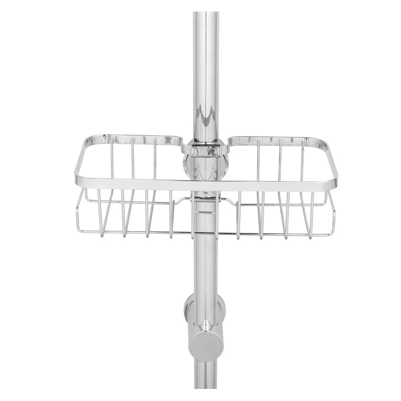 WENKO Shower Rail Caddy Mod. Floresta Square Shower Shelf Chrome-Plated