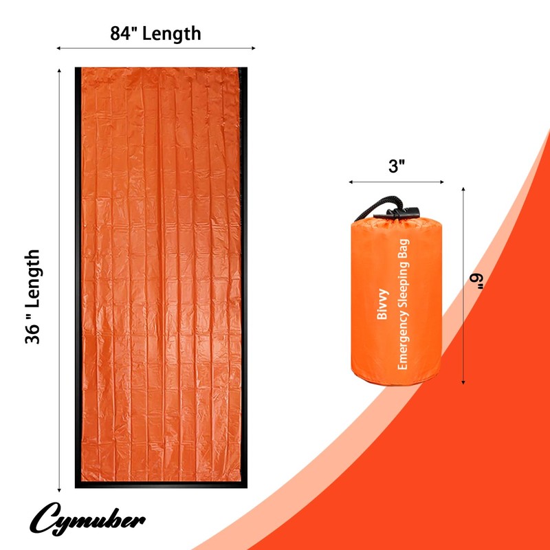 Emergency Sleeping Bag Survival Bag, Cymuber Portable Waterproof Thermal Bivy