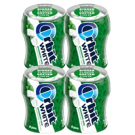 Orbit Gum White Spearmint Gum, 40 Piece Bottle (Pack of 4), Sugar Free Chewing Gum