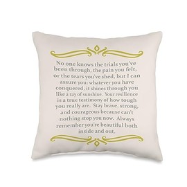 Inspirational Get Well Soon Uplifting Resilience Quote Decor Throw Pillow
