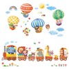 DECOWALL DA-1406 Train and Hot Air Balloons Cars Planes Animals