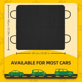 Nobleza Dog Car Seat Cover, 4 in 1 Separable Design Waterproof Car Seat Cover for Dogs, Scratch-Proof Dog Car Hammock, Durable Front Back Car Seat Protector for Universal Cars SUV, 147x145cm Black