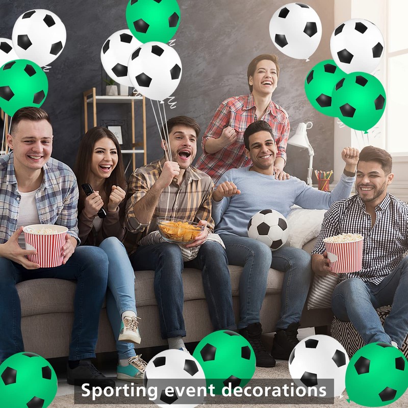 PLULON 25 Pcs Football Balloons 12 Inch Latex Soccer Balloons
