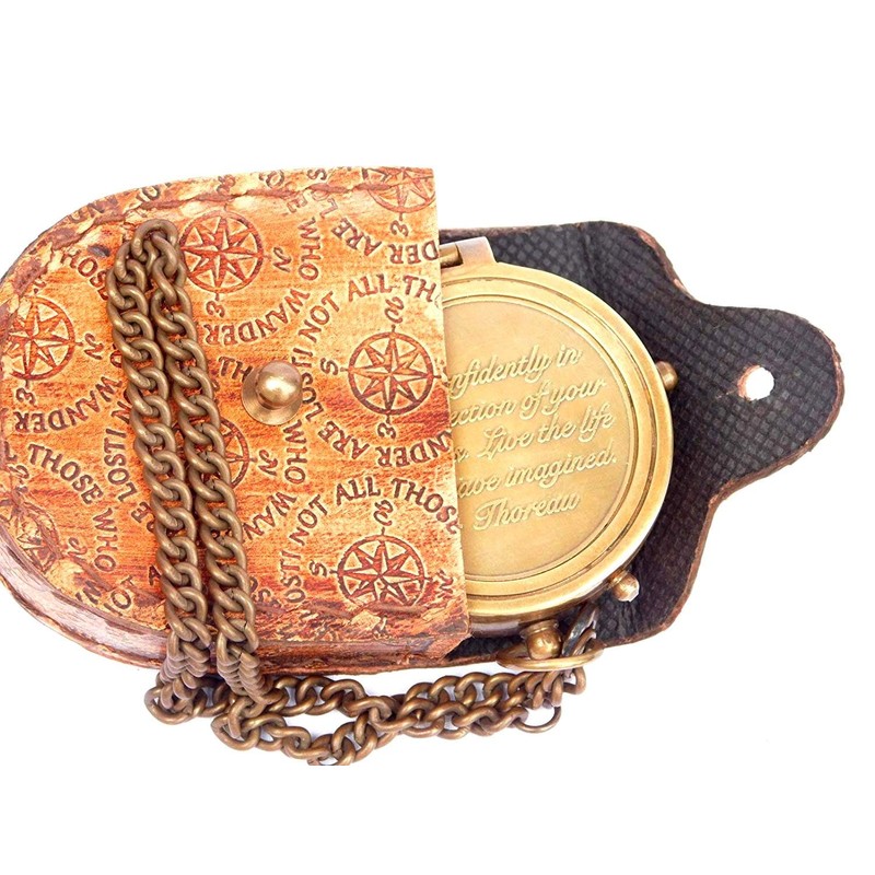 Nautical Replica Hub Go Confidently Quote Engraved Twist Open Brass