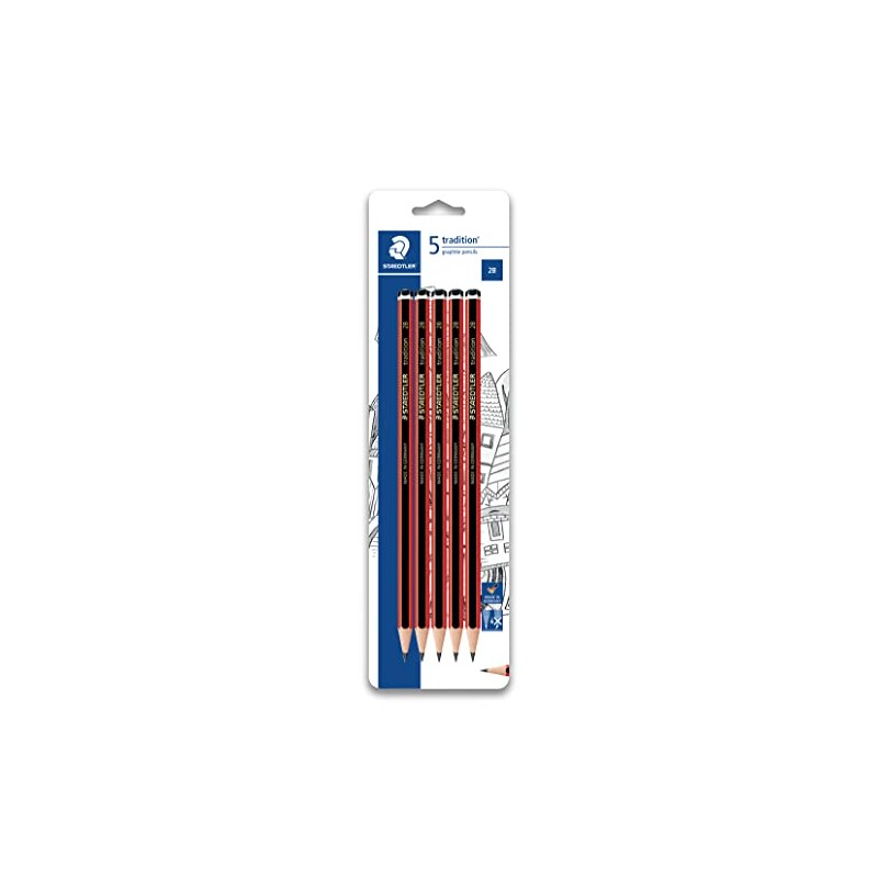 STAEDTLER Tradition Graphite Pencils 2B 5 Pack