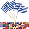 JBCD Greece Toothpick Flag Greek Mini Small Cupcake Topper Flags,