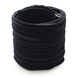 JewelVOX Hair Accessories, Pony Hook, Hair Cuff, Gathered, Polished, Satin (Black)