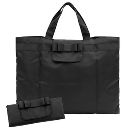 Plex Folding Formal Bag, Sub Bag, Large Capacity, Lightweight, Tote, A3, Ribbon, For Ceremonial Occasions, School, Classroom Visits, Black, Black