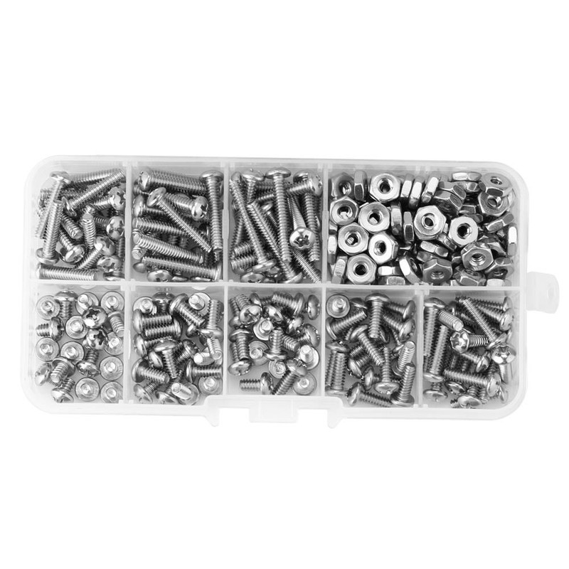 260pcs /set #6-32 Stainless Steel Cross Pan Head Machine Screws