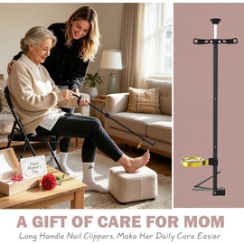 Long Handle Toenail Clippers with Magnifier -Wide Jaw & Ergonomic Design for Seniors, Arthritis & Limited Mobility | Heavy-Duty, No-Bend Trimming(40cm, Black)