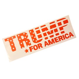 Trump for America Car Decal Sticker, American Flag Trump 2024 Car Decal for Cars, Trucks and Automobiles, Car Decor for Men and Women - Permanent Outdoor Vinyl, 5+ Years (Orange (Gloss))