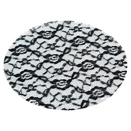 Synagogue Jewish doilies kipot women's kippah kipa yarmulke yarmulka head covering - Full Head Plain Lace Women's Headcovering - Black (1 Gross - 144 Pieces)