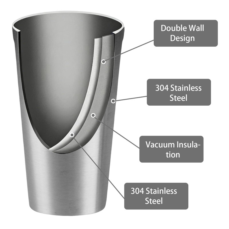 6PCS Stainless Steel Cups 16 oz, Double Wall Vacuum Insulated