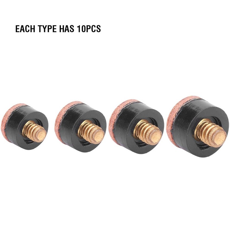 10PCS Screw-on Billiard Cue Tips Billiards Rod Stick Replacement Parts