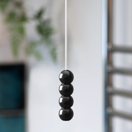 sleeklight Light Pull Cord with Bead Style Handle in a choice of Black, Silver and Gold. Ice white Cord (Jet Black)