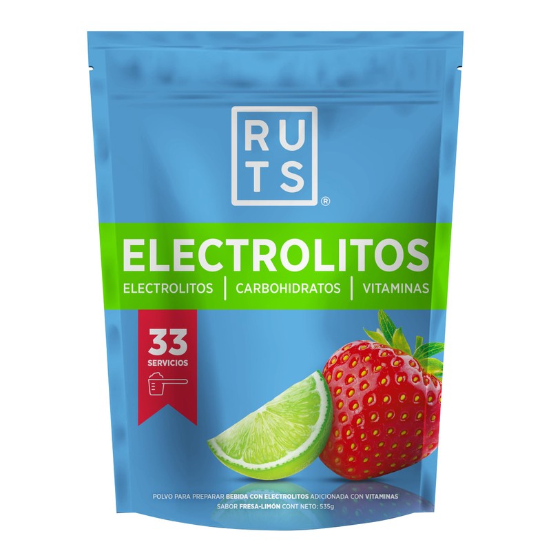 RUTS Energy ELECTROLITOS EN POLVO + VITAMINAS | SABOR FRESA-LIMÓN