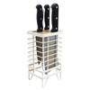 VANRA™ 包丁スタンド 包丁立て ステンレス製 ナイフラック キッチンナイフ収納 8スロット (ホワイト)
