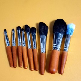 Mini 9-Piece Makeup Brush Set for Travel & Various Uses Portable