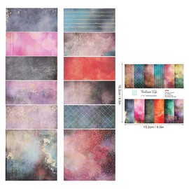 24 Sheets Single-Sided Scrapbook Paper Pad,Cuttable Foldable Pattern Scrapbook Papers Exquisite Vintage Writing Scrapbooking Cardstock Paper Pad for Photo Frame Decor Gift Decoration(15cm)