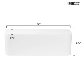 Iron Forge Cable Large Cable Management Box - White Cord Organizer and Hider for Wires, Power Strips, Surge Protectors & More - Includes Sleeve, Hook and Loop Keepers, Zip Ties & Clips