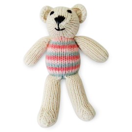 Purity Hand-Knitted Teddy Bear Soft Toy Made from Organic Cotton