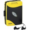 JENSEN Portable Cassette Player Retro w/ AM/FM Radio, Detach. Belt Clip Yellow