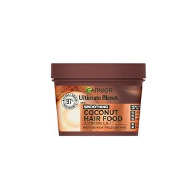 Garnier Hair Food 3-in-1 Hair Treatment Mask, Smooths and Nourishes, For Frizzy & Curly Hair, No Silicones, Vegan Formula, Coconut and Macadamia, Ulti