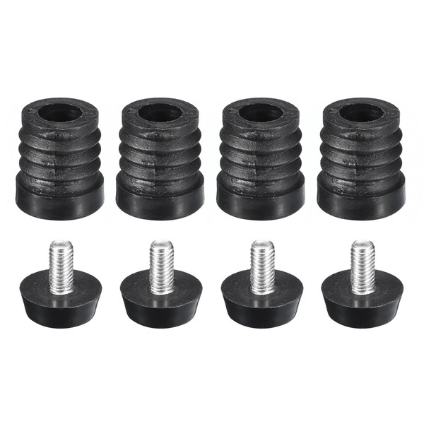 sourcing map 4Pcs Inserts for Round Tubes with Leveling Feet,