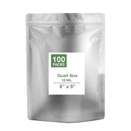 Roll Maven 100 PCS 6" x 9" x 3.2" Stand Up Zipper Pouches Small Mylar Bags for Food Storage Heat Sealable