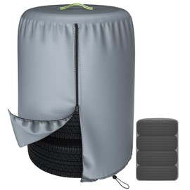 Durable 600D Tire Storage Bag,Large Tyre Dust Protective Cover with Waterproof Zipper, Spare Stack Storage Tire Cover for Indoor/Outdoor Use,Universal Fits Trucks,SUV,Jeep,Car,Trailer,RV,Camper Wheels