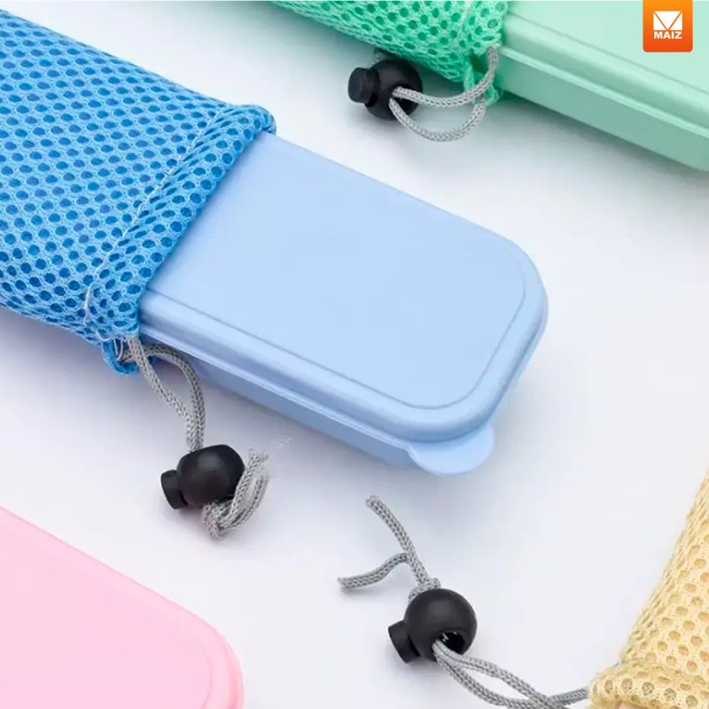 Maíz Kit Cubiertos Palillos Popotes Cepillo Acero Inox Portatil