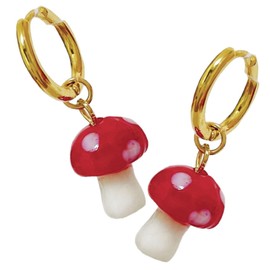 LIFKOME 1 Pair Dangle Mushroom Earrings for Women Cute Design for Nature Lovers Stylish Accessory for Daily Wear