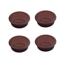 UtySty 4 Pack Office Desk Grommet 2'' Round Cable Hole Caps Cover Organizer Stopper Cord Hider Buckle for Computer Desk Executive Standing Table Desktop PC Gaming Desks (Brown)