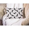 BGBDEIA Dachshund Weiner Dog Pattern in Black Decorative Linen Cushion